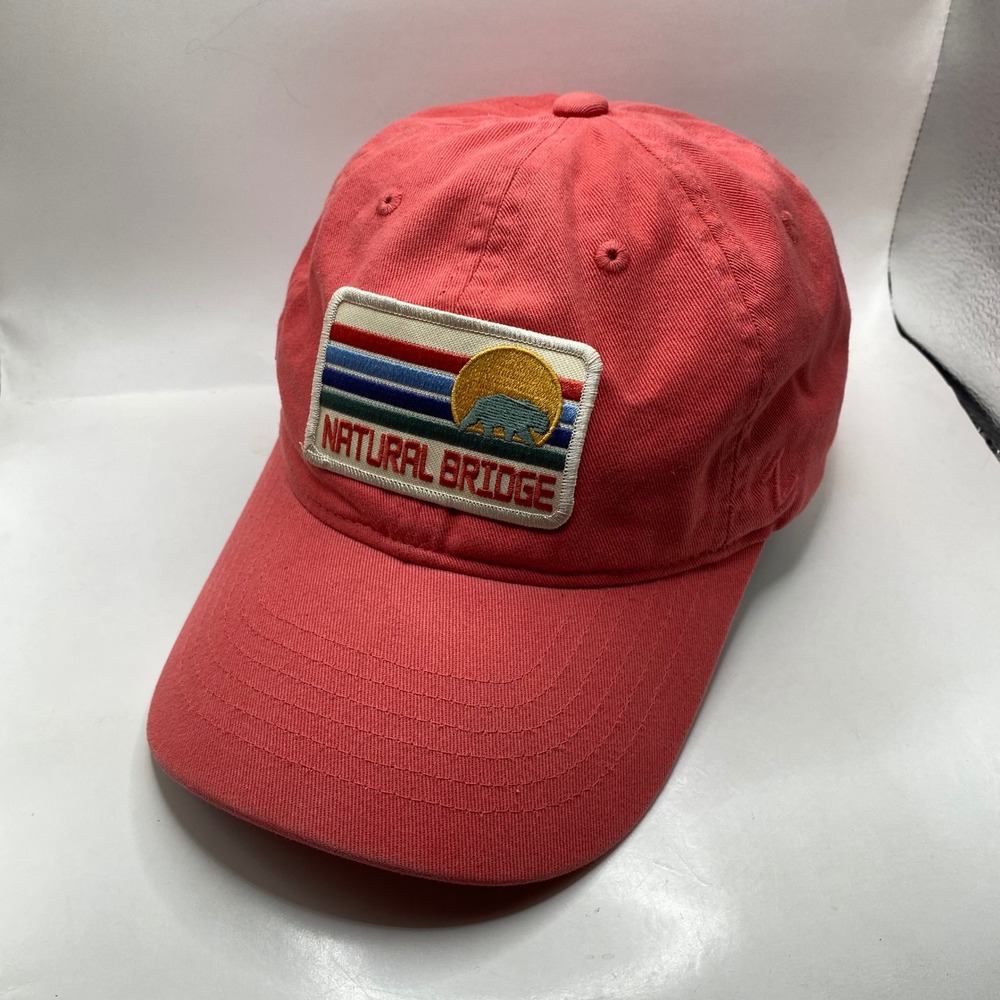 NATURAL BRIDGE‎ Zephyr Patch Baseball Cap Hat Mens OSFM Red Pink Retro Bear Sun